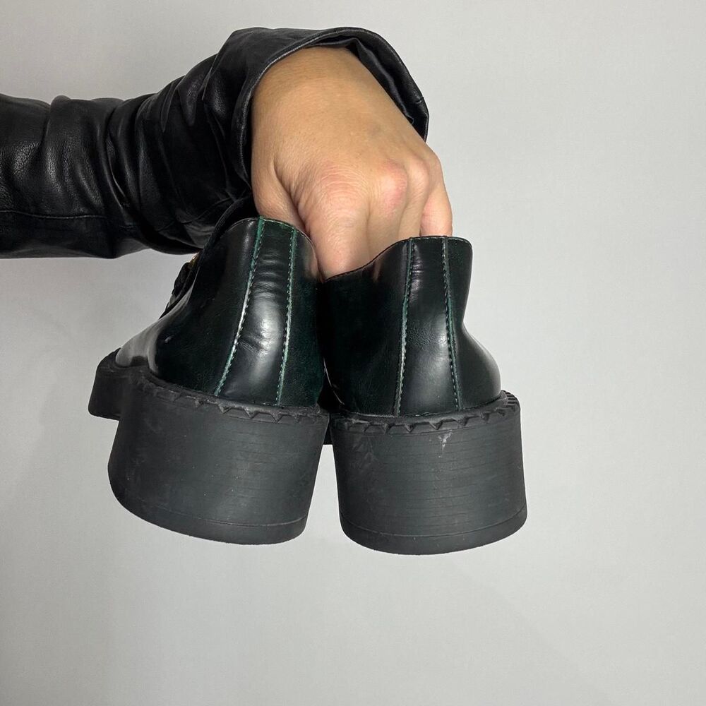 Jeffrey Campbell Portina Black and Green Platform Loafer - Picture 5 of 5